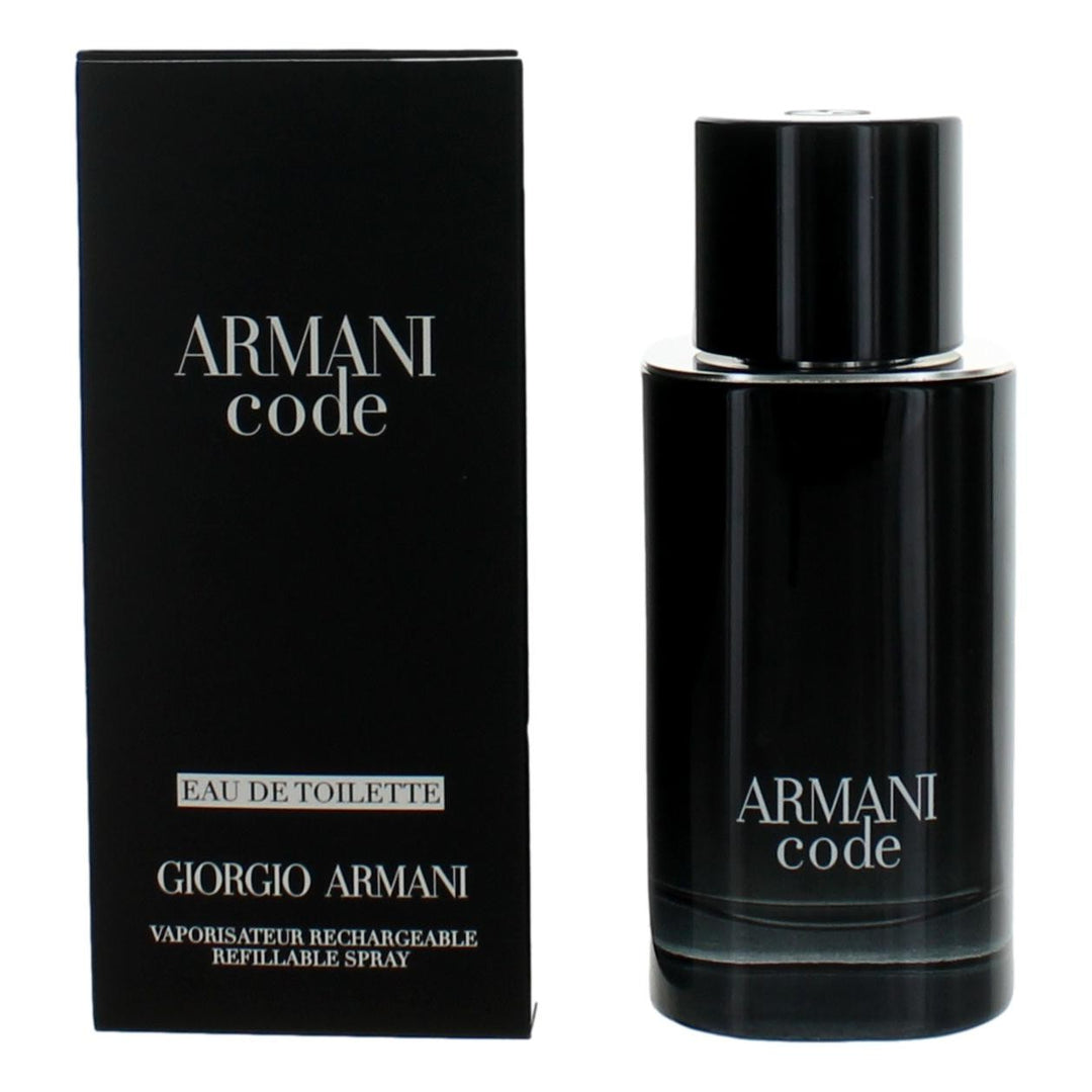 Armani Code by Giorgio Armani, 2.5 oz EDT Refillable Spray for Men