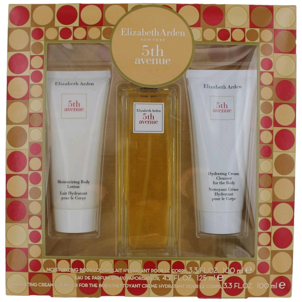 5th Avenue by Elizabeth Arden, 3 Piece Gift Set women with Cleanser