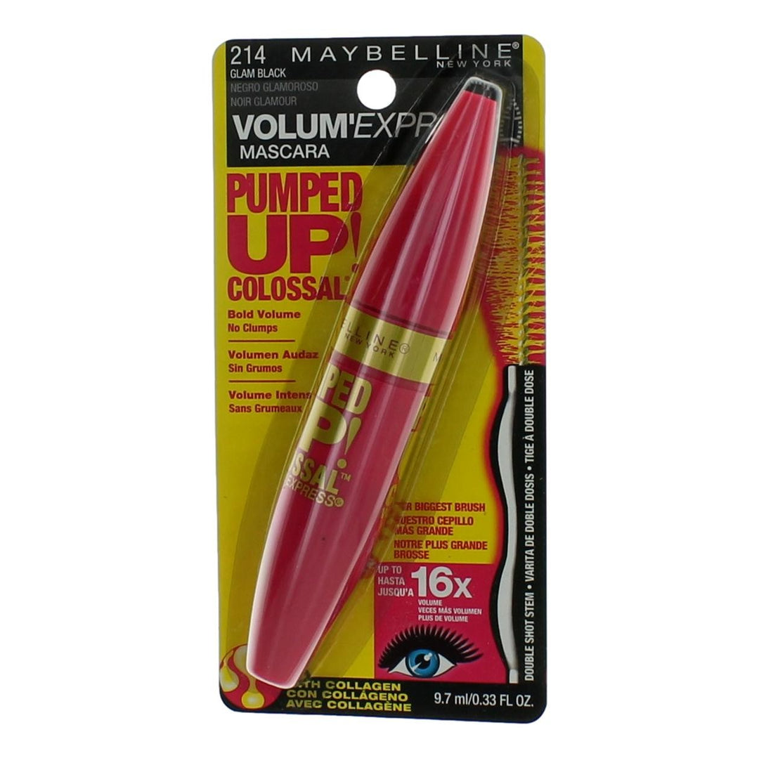 Maybelline Pumped Up Colossal Volum' Express by Maybelline. .33 oz Mascara- 214 Glam Black